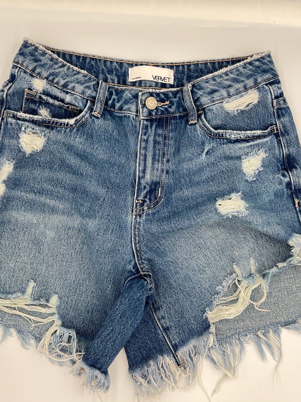 VERVET Women's Distressed Denim jeans shorts